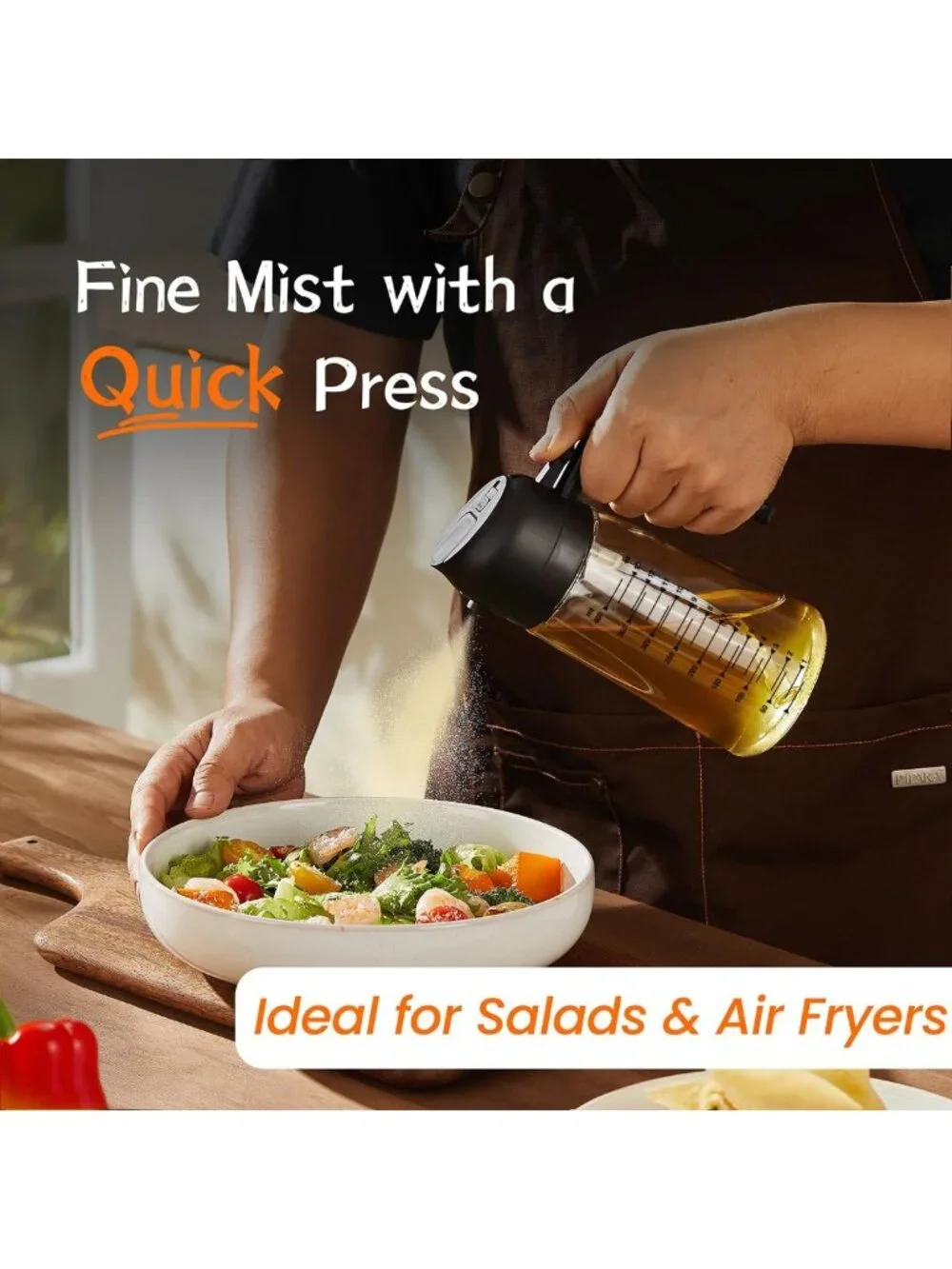 16oz Glass Olive Oil Sprayer & Dispenser Bottle - Kitchen Gadget for Cooking